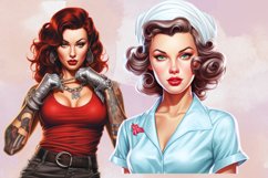 Vintage Pin Up Girl Clipart Sublimation Bundle Product Image 5