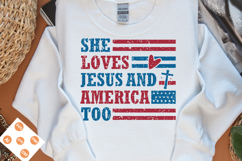 She Loves Jesus And America Too SVG, 4th of July SVG Design Product Image 3