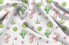 Watercolor Cactus Seamless Pattern Product Image 3