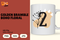 Golden Bramble Boho Floral Monogram Product Image 1