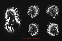 10 Bundle Dark Art Horse Fire Burn Inferno Skull Animal Product Image 5