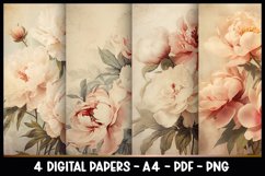 4 Digital Papers Vintage Florals I Vintage Theme Product Image 1