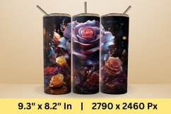 3d Flowers Sublimation Tumbler |Bioluminescent Tumbler|20 oz Product Image 3