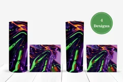 Liquid Waves Tumbler Sublimation, Neon Purple Tumbler PNG Product Image 3