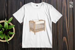 Vintage Baby Crib Clipart Sublimation PNG Product Image 3