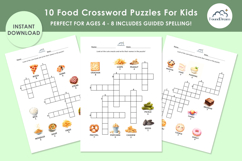 PreSchool 10 Food Crossword Activity Pages for Kids Product Image 3