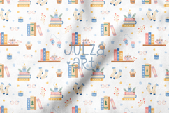 Winter Books Seamless Pattern, Cozy Bookish Background Product Image 3