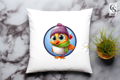 Cute Winter Bird Clipart Sublimation PNG Product Image 3
