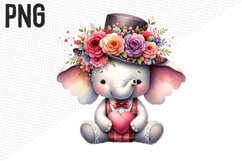 Valentine Elephant Sublimation - Valentine Clipart Design Product Image 1