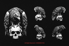 10 Bundle Dark Art Hawk Skull Bird Eagle Wings Predator Product Image 5