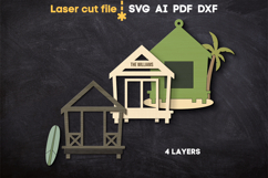 Beach House Ornament SVG laser cut file for Glowforge Product Image 3
