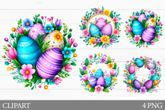 Easter Eggs Clipart. Easter Eggs Sublimation Product Image 1