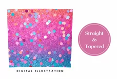 Pink and Blue Glitter Tumbler Sublimation, Fashion Tumbler Product Image 3