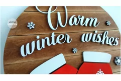 Warm Winter Wishes Sign SVG | Christmas Door Hanger SVG file Product Image 2