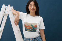 Abstract Layered Mountain Landscape Embroidery Design Product Image 3