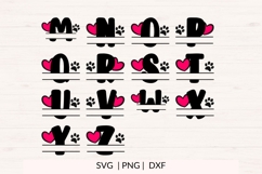 Pet Paws Split Monogram svg Bundle - 26 Letters Product Image 3