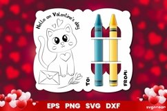 Valentines Day Coloring Card | Svg Bundle | Crayon Cards Product Image 3