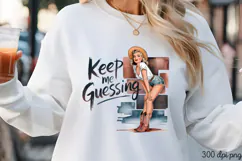 Keep me guessing PNG, Sassy Pinup Girl Sublimation PNG Product Image 3