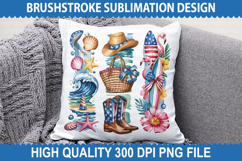 4th of July Brushstrokes Sublimation - Patriotic Brushstroke Product Image 2