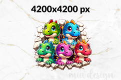 Baby Dinosaurs PNG, Clipart Wall Breakthrough Sublimation Product Image 2