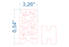Halloween Phone Stand Bats SVG laser cut file for Glowforge Product Image 3