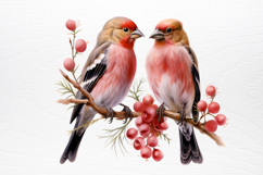 Chirstmas Birds Clipart PNG Product Image 3
