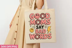 Good moms say bad words PNG, Retro Mama Sublimation PNG Product Image 1