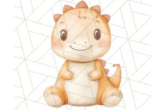 Cute Pastel Dinosaur Clipart PNG for Nursery Art, Baby Decor Product Image 3