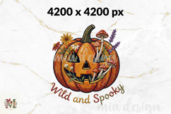 Wild and Spooky Halloween PNG, Stitch Pumpkin Sublimation Product Image 2
