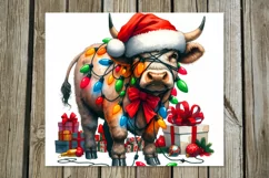 Christmas Cow | 4 funny Skinny tumbler sublimation designs Product Image 3