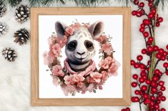 Cute Pink Christmas Animals Clipart Sublimation Product Image 3