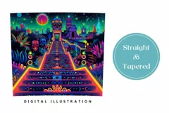Mexican Tumbler Wrap Design, Neon Tumbler Sublimation Product Image 3