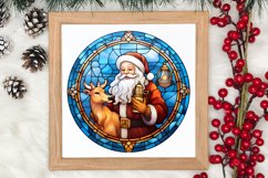 Stained Glass Painting Of Santa Clipart Sublimation Product Image 3