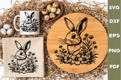 Easter Bunny engraved SVG, Rabbit Laser file, Cutting board Product Image 1