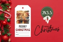 Winter Gift Tag Printable, Cartoon Christmas Bear Gift Tag Product Image 3