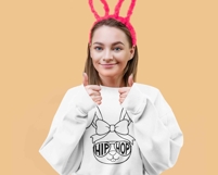 Personalized Kid Name Easter Bunny SVG PNG, Girl Easter Png Product Image 3