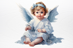 Blue Christmas Watercolor clipart PNG Product Image 3