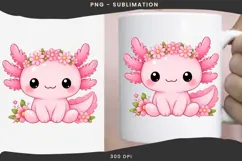 Pastel kawaii axolotl png design for T-shirts Product Image 3