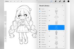100 Procreate Chibi Xmas Dolls Stamp Brushes Product Image 4