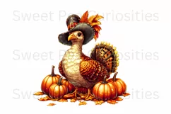 Turkeys, Fall, Ephemera, PNG, watercolor, Clipart Product Image 3