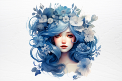 Blue Christmas Watercolor clipart PNG Product Image 3