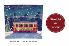 Christmas Tumbler Wrap, Christmas Tram Tumbler Template Product Image 3