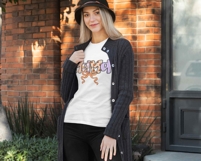 Coquette Halloween Mama Shirt Png | Flowers Mama Halloween Product Image 4