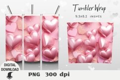 Valentine's Day Tumbler Wrap, heart 3D Sublimation Product Image 1