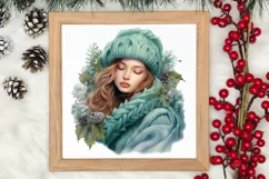 Cozy Green christmas Clipart Sublimation, Christmas PNG Product Image 3