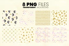 Little Princess Pink Backgrounds. Girl Gold Digital Papers Product Image 5