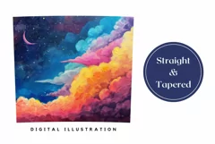 Moon Tumbler Wrap Design, Night Sky Tumbler Template Product Image 3