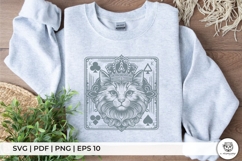 King Cat Playing Card - Regal Line Art Illustration Product Image 3