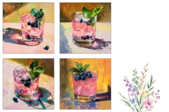 Cartoon Cocktail Square Coasters, Art Square Coaster Designs Product Image 3