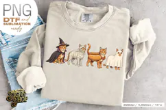 Halloween Orange Cat PNG DTF Cute Tabby Costume Cats Design Product Image 5
